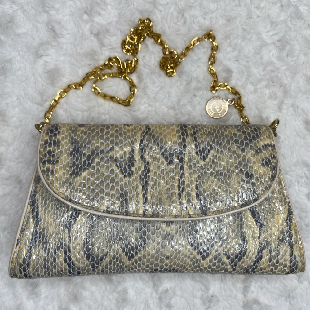 Vintage Abas leather snakeskin clutch shoulder bag HTF! RARE!‎ EUC!